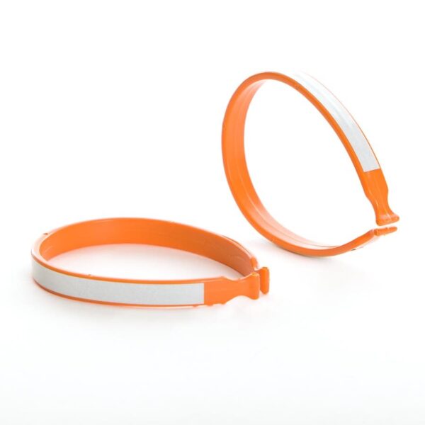 Serre-pantalon en plastique avec bande réfléchissante Orange