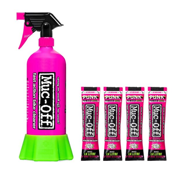 Punk Powder (4 x 30g) et une bouteille d'aluminium Muc-Off